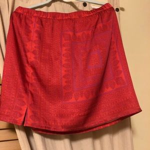 Ann Taylor Red Silky Skirt new